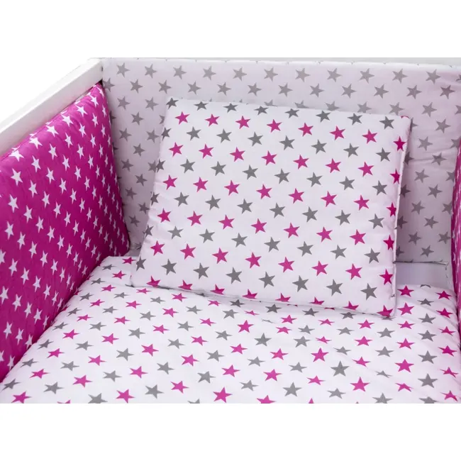 Lenjerie MyKids Colorful Stars Pink 9 Piese 120x60 cm 00071318