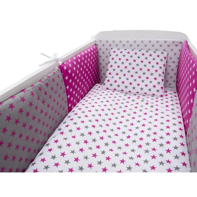 Lenjerie MyKids Colorful Stars Pink 9 Piese 120x60 cm 00071318