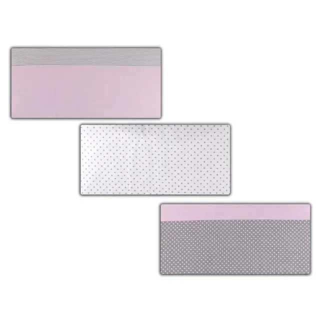 Lenjerie MyKids Dots Pink-Grey 11 Piese 120x60 cm 00071183