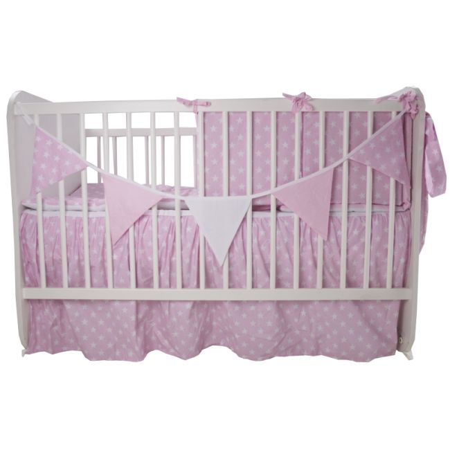 Lenjerie MyKids Light Stars Pink 11 Piese 120x60 cm 00071134
