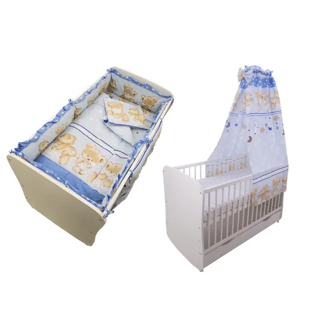 Lenjerie MyKids Teddy Hug Blue 5+1 Piese M1 120x60 cm 00070113