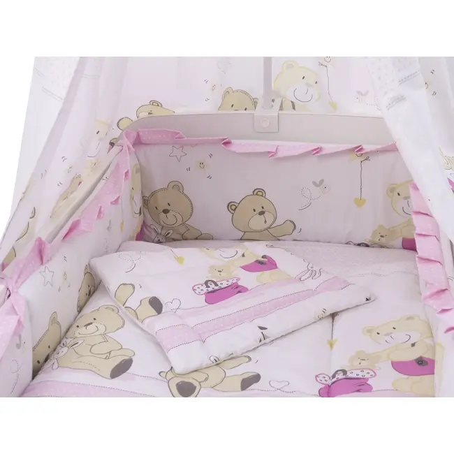 Lenjerie MyKids Teddy Play Pink M1 5+1 Piese 140x70 cm 00070334