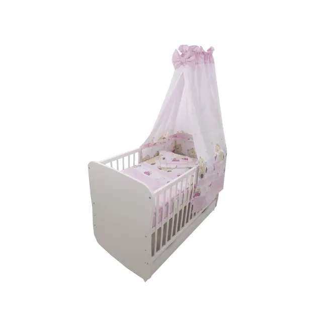 Lenjerie MyKids Teddy Play Pink M1 5 piese 120x60 cm 00070329