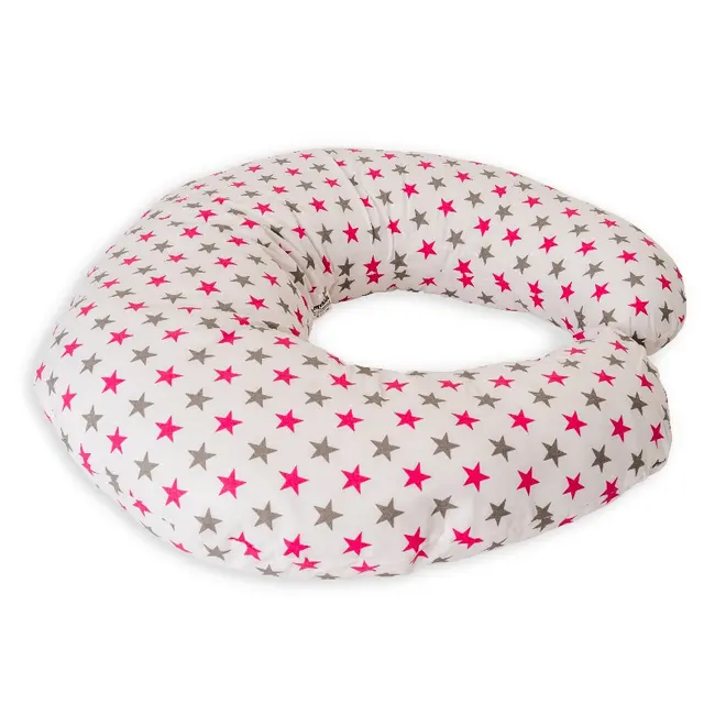 Perna De Alaptare Mica MyKids Stelute White Gray Pink 00080635