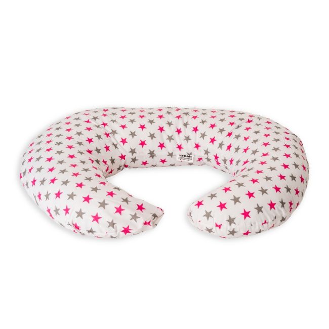 Perna De Alaptare Mica MyKids Stelute White Gray Pink 00080635