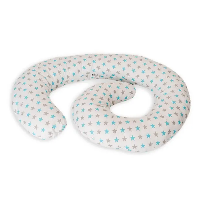 Perna De Alaptare Multifunctionala MyKids Stelute Alb-Grey-Blue 00080636