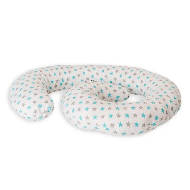 Perna De Alaptare Multifunctionala MyKids Stelute Alb-Grey-Blue 00080636