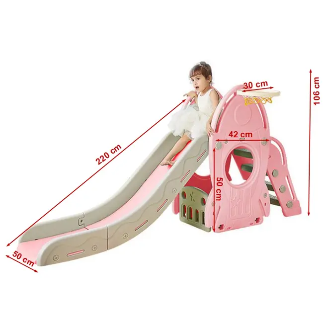 Tobogan MyKids cu cos de baschet Racheta Pink 00080560