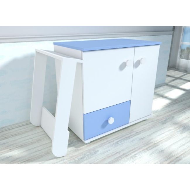Comoda cu blat de infasat MyKids Lucky Alb-Albastru 0121PE 00081082