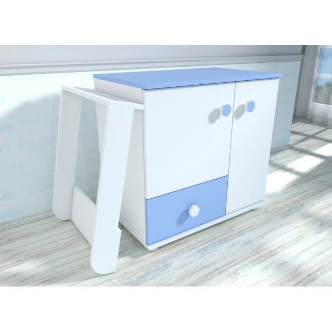 Comoda cu blat de infasat MyKids Lucky Alb-Albastru 0121PE 00081082