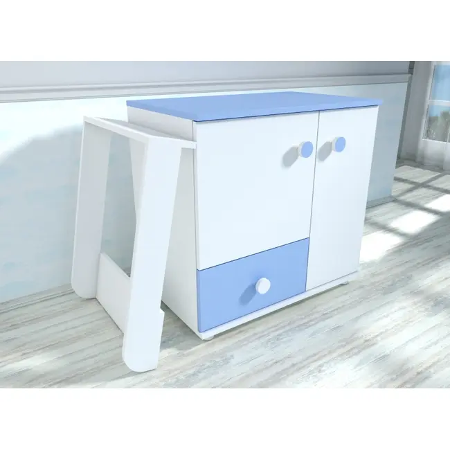 Comoda cu blat de infasat MyKids Lucky Alb-Albastru 0121PE 00081082