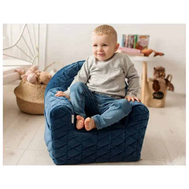 Fotoliu copii Klups Velvet Albastru Marin V105 00080811