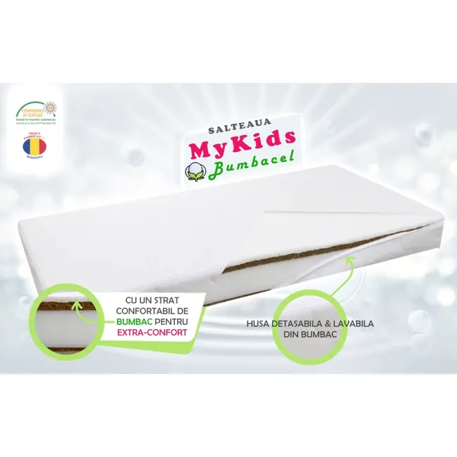 Saltea Fibra Cocos MyKids Bumbacel 120x60x10 (cm) 00081300