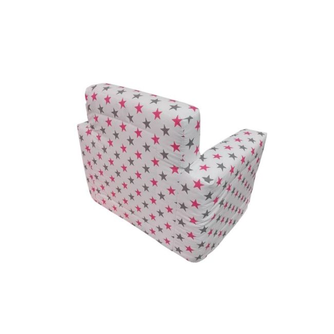 Fotoliu din burete pentru copii MyKids Stelute White Grey Pink 00081794