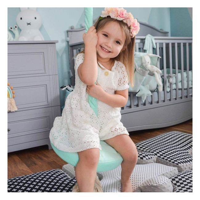 Leagan Din Lemn Si Spuma Pentru Copii Ringswing By Babysteps, Catifea Velvet Mint Pjb480242