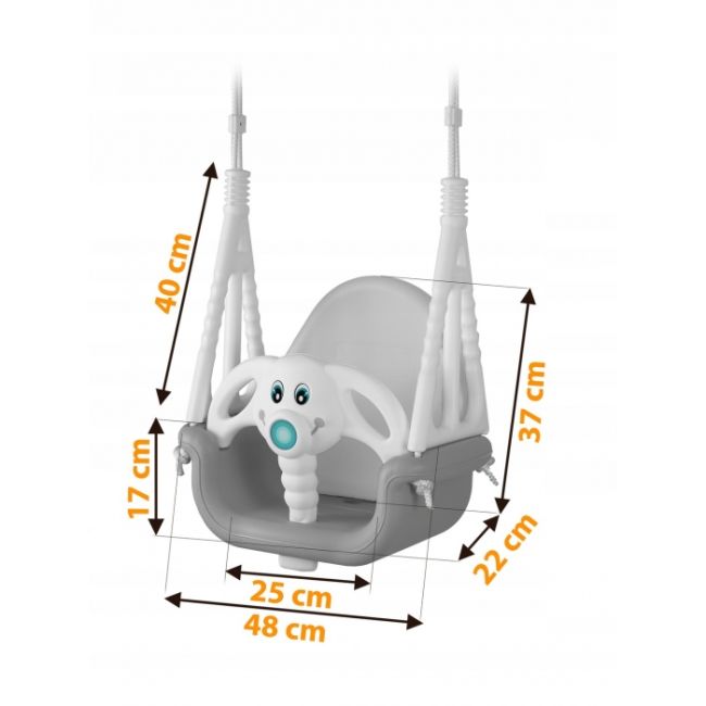Leagan de gradina ricokids elefant 770200 - gri cu alb edeedi770200