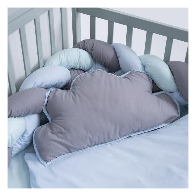 Lenjerie MyKids 6 piese Gray-Blue fara baldachin 120x60 cm 00081659