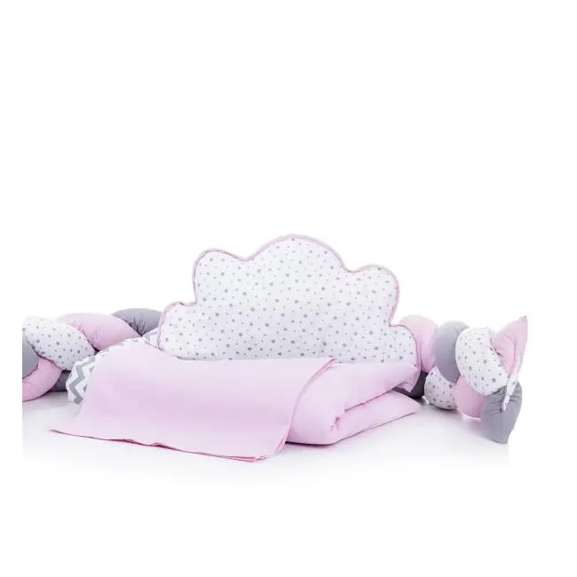Lenjerie MyKids 6 piese Gray-Pink fara baldachin 120x60 cm 00081661