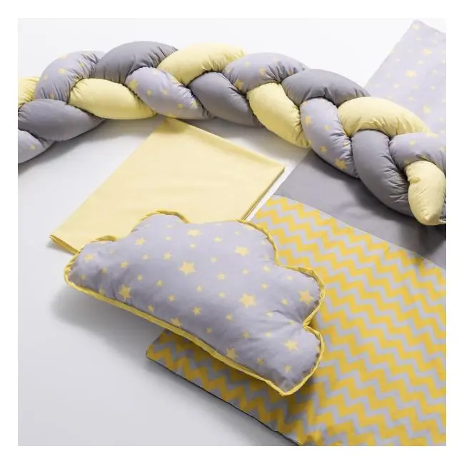 Lenjerie MyKids 6 piese Gray-Yellow fara baldachin 120x60 cm 00081660