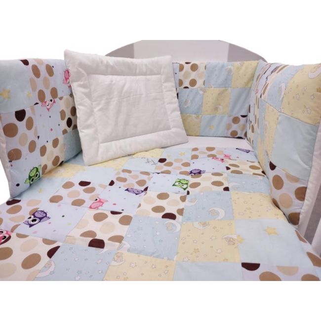Lenjerie MyKids Mini Patratel Multicolor Buline Maro 4 Piese 120x60 00086113