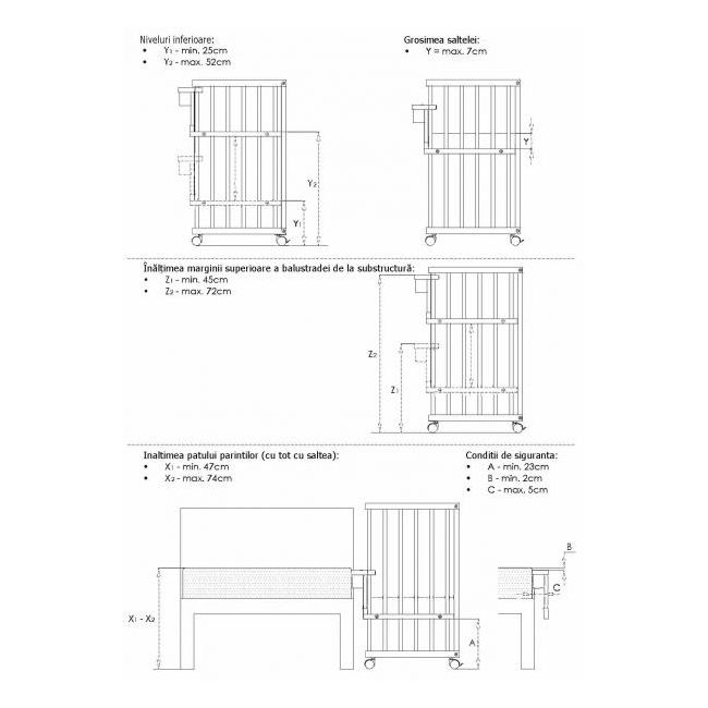 Patut copii lemn Klups Piccolino Alb 90x40 cm 00081726