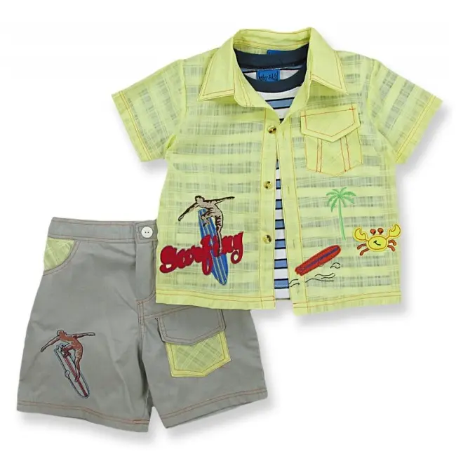 Compleu - pantaloni, camasa si tricou - Surfing - Haine bebelusi - MD7384.12 luni