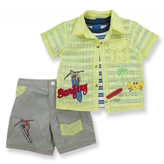Compleu - pantaloni, camasa si tricou - Surfing - Haine bebelusi - MD7384.2 ani