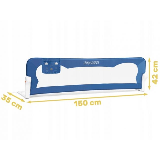 Bariera de pat ricokids 150 x 42 x 35 cm - albastru edeedi7417