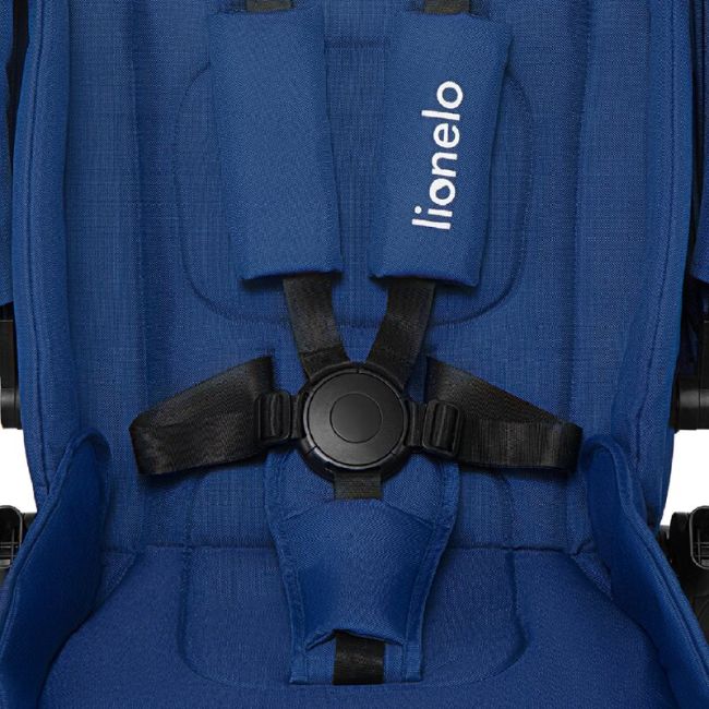 Lionelo - Carucior compact Mika, 2 in 1, Cadru din aluminiu, Cu landou intarit si salteluta moale, Reversibil, Maner ajustabil, Huse pentru picioare, Plasa de tantari, Husa de ploaie, Pana la 22 kg, Albastru BYNLO-MIKA_2IN1_BLUE_NAVY