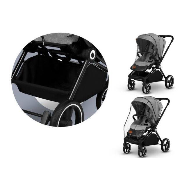 Lionelo - Carucior compact Mika, 2 in 1, Cadru din aluminiu, Cu landou intarit si salteluta moale, Reversibil, Maner ajustabil, Huse pentru picioare, Plasa de tantari, Husa de ploaie, Pana la 22 kg, Albastru BYNLO-MIKA_2IN1_BLUE_NAVY
