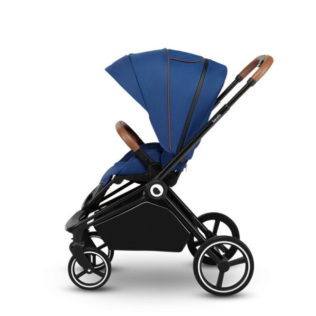 Lionelo - Carucior compact Mika, 2 in 1, Cadru din aluminiu, Cu landou intarit si salteluta moale, Reversibil, Maner ajustabil, Huse pentru picioare, Plasa de tantari, Husa de ploaie, Pana la 22 kg, Albastru BYNLO-MIKA_2IN1_BLUE_NAVY