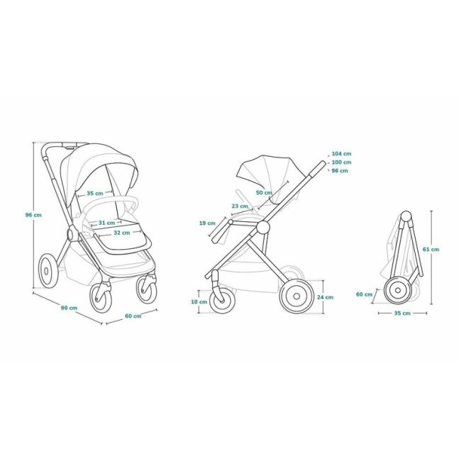 Lionelo - Carucior compact Mika, 2 in 1, Cadru din aluminiu, Cu landou intarit si salteluta moale, Reversibil, Maner ajustabil, Huse pentru picioare, Plasa de tantari, Husa de ploaie, Pana la 22 kg, Gri Deschis BYNLO-MIKA_2IN1_GREY_STONE