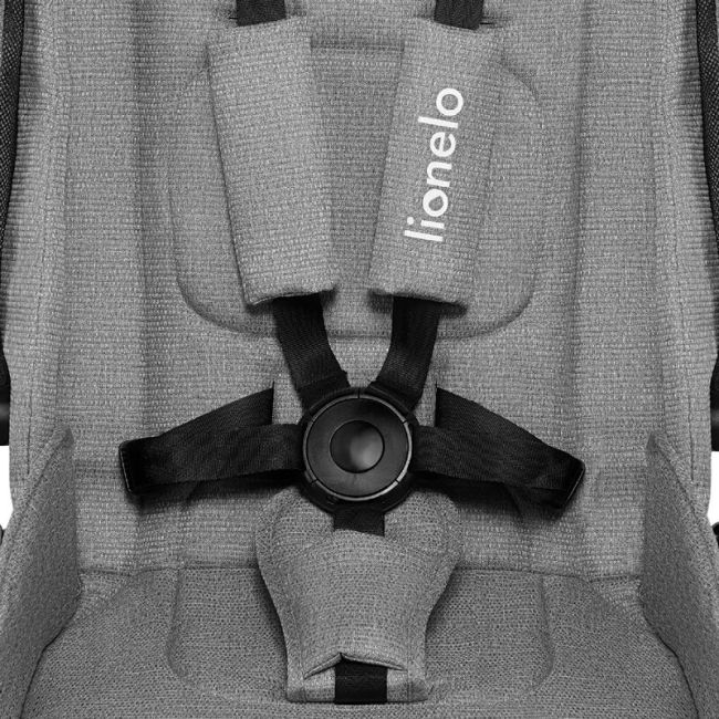 Lionelo - Carucior compact Mika, 2 in 1, Cadru din aluminiu, Cu landou intarit si salteluta moale, Reversibil, Maner ajustabil, Huse pentru picioare, Plasa de tantari, Husa de ploaie, Pana la 22 kg, Gri Deschis BYNLO-MIKA_2IN1_GREY_STONE