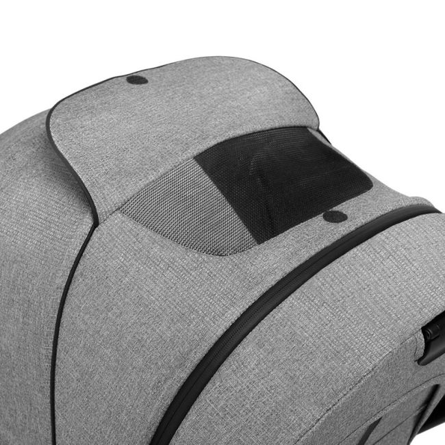 Lionelo - Carucior compact Mika, 2 in 1, Cadru din aluminiu, Cu landou intarit si salteluta moale, Reversibil, Maner ajustabil, Huse pentru picioare, Plasa de tantari, Husa de ploaie, Pana la 22 kg, Gri Deschis BYNLO-MIKA_2IN1_GREY_STONE
