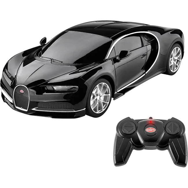 MASINA CU TELECOMANDA BUGATTI CHIRON NEGRU CU SCARA 1 LA 24 VIVRas76100_Negru