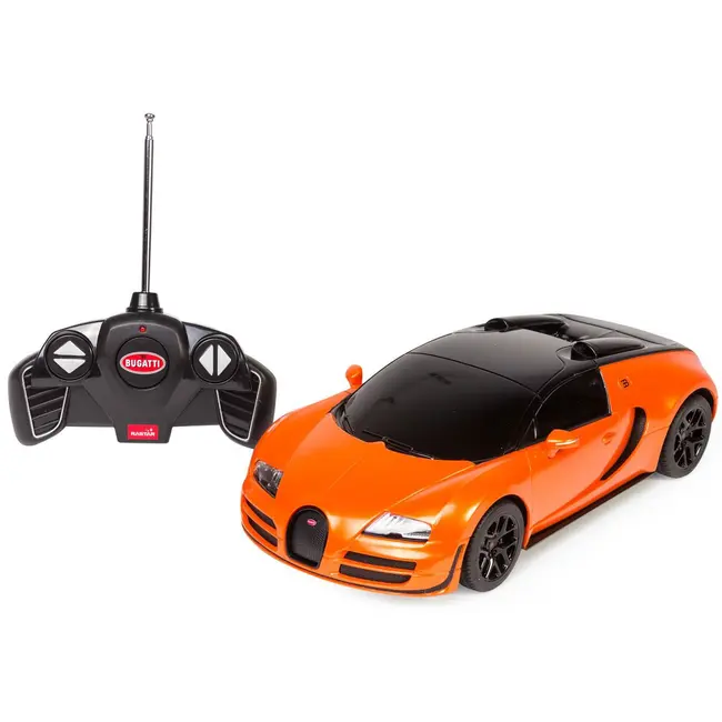 MASINA CU TELECOMANDA BUGATTI GRAND SPORT VITESSE PORTOCALIE CU SCARA 1 LA 18 VIVRas53900_Portocaliu