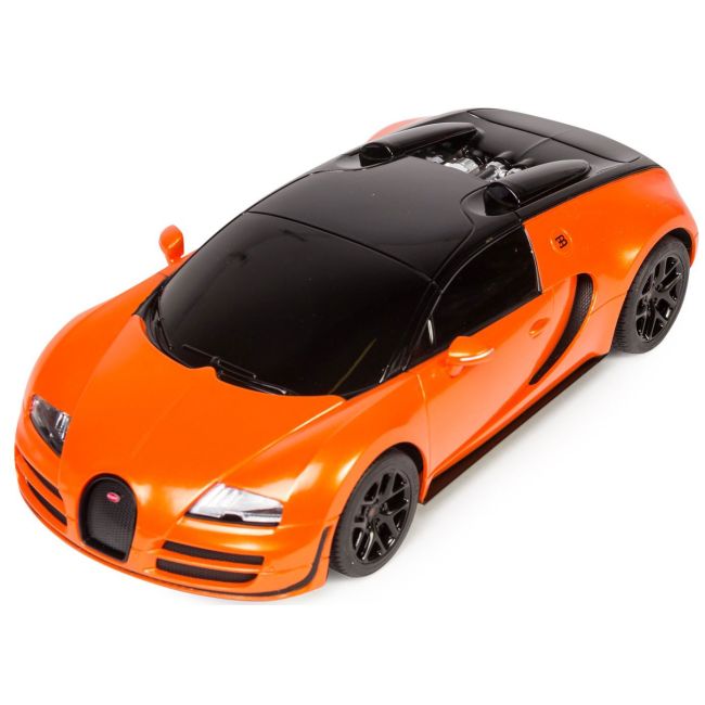 MASINA CU TELECOMANDA BUGATTI GRAND SPORT VITESSE PORTOCALIE CU SCARA 1 LA 18 VIVRas53900_Portocaliu
