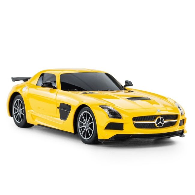 MASINA CU TELECOMANDA MERCEDES-BENZ SLS AMG GALBENA CU SCARA 1 LA 18 VIVRas54100_Galben