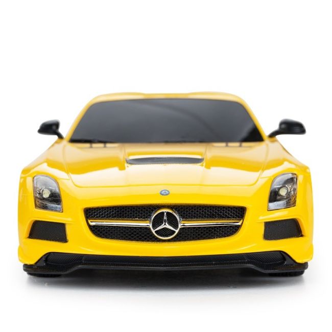 MASINA CU TELECOMANDA MERCEDES-BENZ SLS AMG GALBENA CU SCARA 1 LA 18 VIVRas54100_Galben