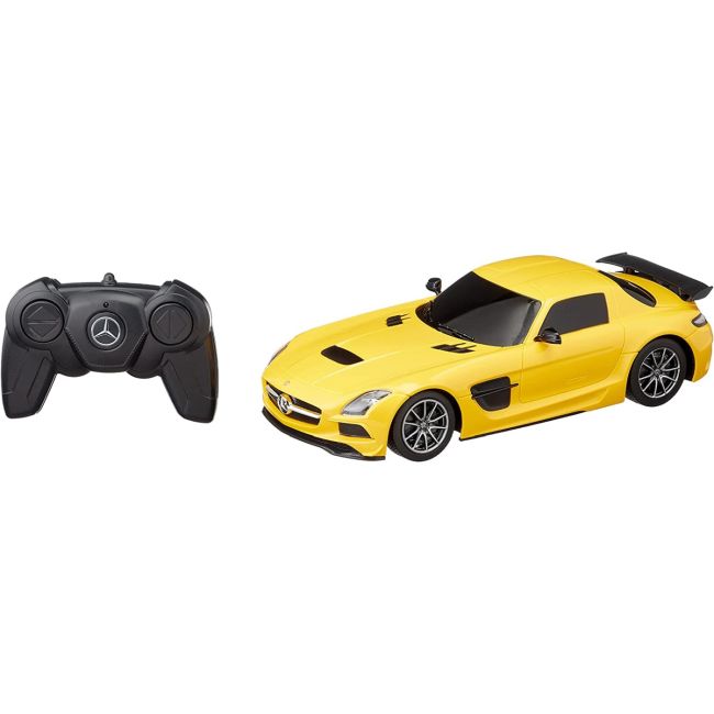MASINA CU TELECOMANDA MERCEDES-BENZ SLS AMG GALBENA CU SCARA 1 LA 18 VIVRas54100_Galben