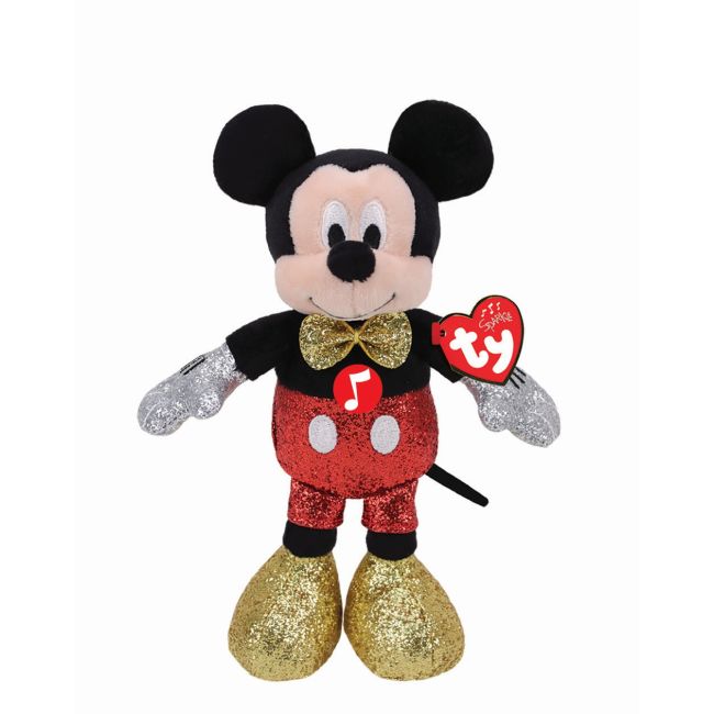PLUS TY 25CM BEANIE BABIES DISNEY MICKEY CU SCLIPICI SI SUNETE VIVTY90196