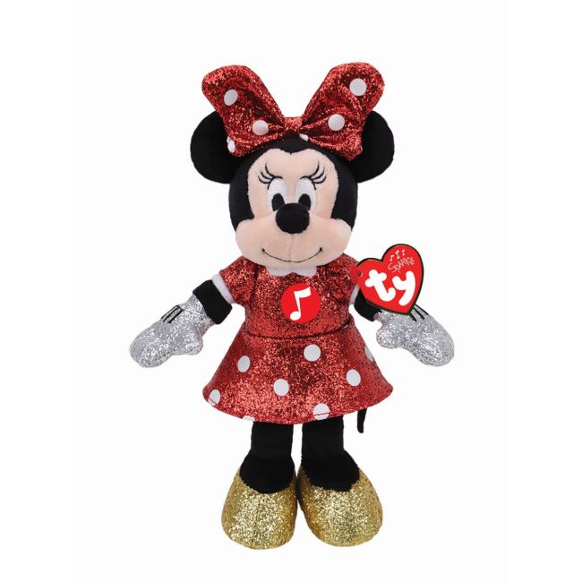 PLUS TY 25CM BEANIE BABIES DISNEY MINNIE CU SCLIPICI SI SUNETE VIVTY90199