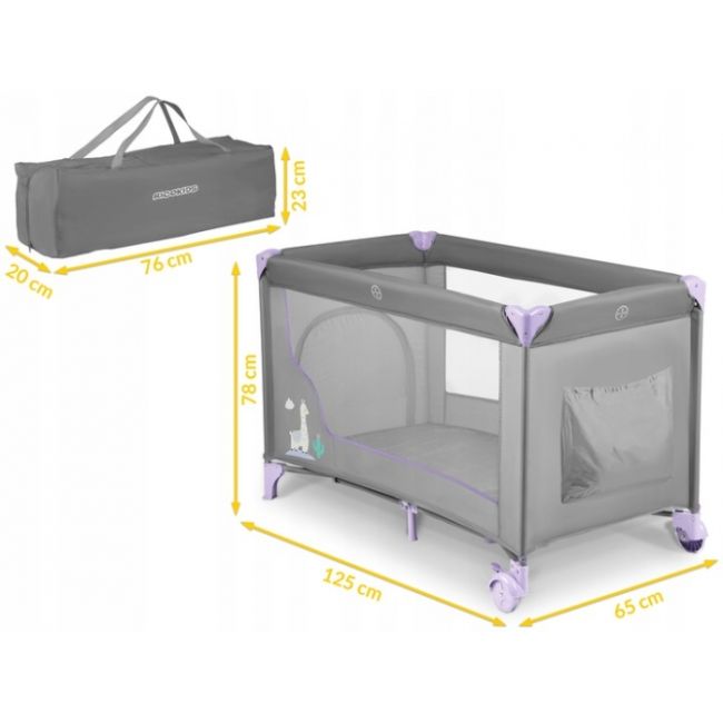 Patut pliabil ricokids rk-240 gri cu mov edeedi724011