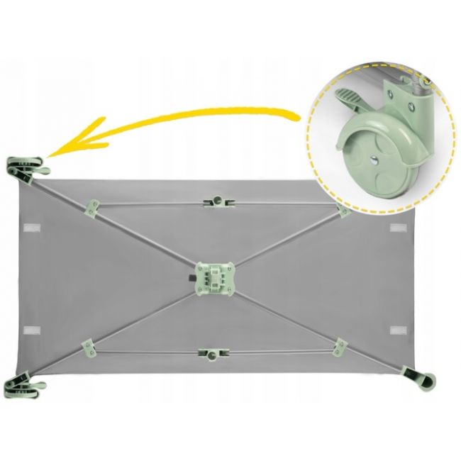 Patut pliabil ricokids rk-240 gri cu verde edeedi724010