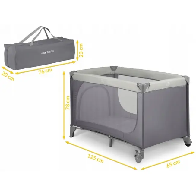 Patut pliabil ricokids rk-240 gri deschis edeedi724000