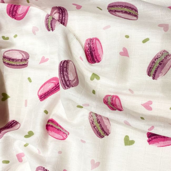 Scutec din muselina, macarons roz 80x80cm, Kreis Design KRS30010-03_macarons roz