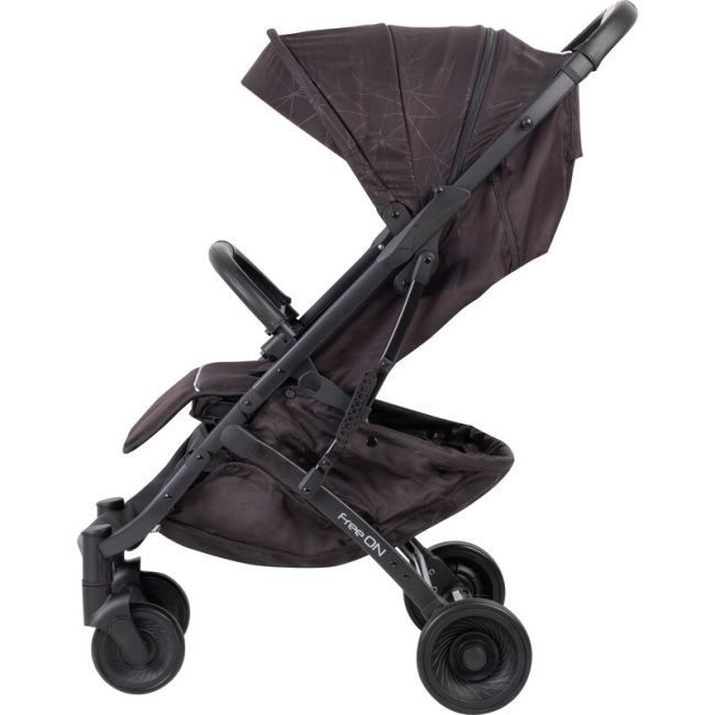 Carucior sport, tip troler, Diamond, Cadru din aluminiu, spatar reglabil, pliere compacta pentru avion, suport pentru sticla, FreeON, Black BYN38213