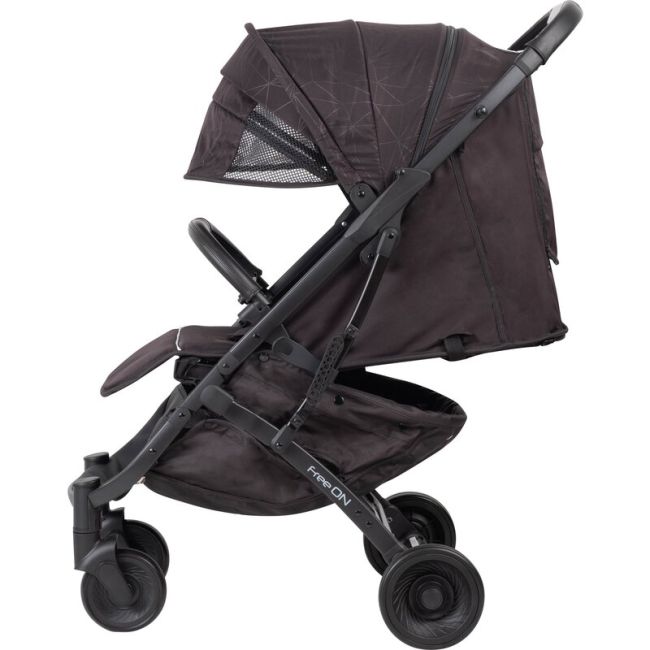 Carucior sport, tip troler, Diamond, Cadru din aluminiu, spatar reglabil, pliere compacta pentru avion, suport pentru sticla, FreeON, Black BYN38213