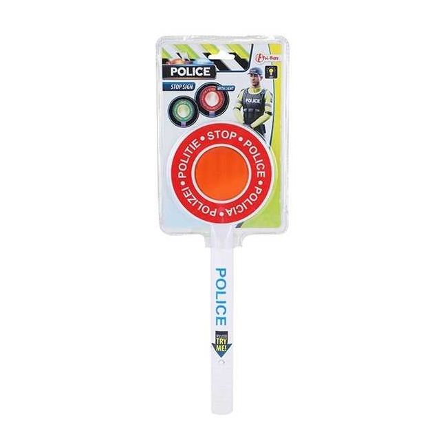 Jucarie Semn rutier STOP, cu Lumini, 2 Fete Rosu Verde, 33 cm Toi-Toys TT14863A BBJTT14863A_Alb