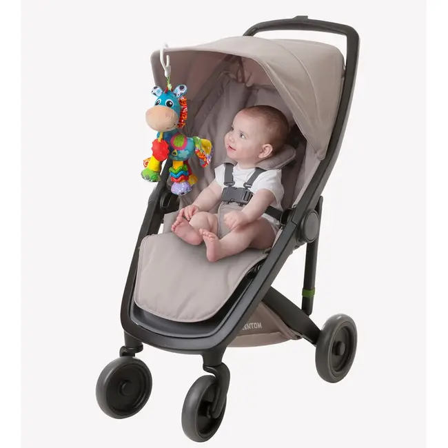 Jucarie mare pentru carucior, scoica auto si patut, Cu jucarie de dentitie, Cu sunete, Activity Friend Clip Clop, 39 cm, Playgro BYN816456